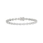 LADIES BRACELET 9CT PEAR DIAMOND 14K WHITE GOLD