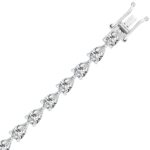 LADIES BRACELET 9CT PEAR DIAMOND 14K WHITE GOLD - Image 3