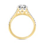 LADIES RING 3 1/2CT ROUND DIAMOND 14K YELLOW GOLD (CENTER STONE ROUND DIAMOND 2CT ) - Image 2