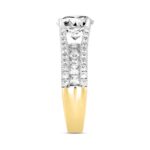 LADIES RING 3 1/2CT ROUND DIAMOND 14K YELLOW GOLD (CENTER STONE ROUND DIAMOND 2CT ) - Image 3
