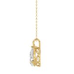 LADIES SOLITAIRE PENDANT WITH CHAIN 2CT PEAR DIAMOND 14K YELLOW GOLD - Image 2