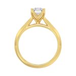 LADIES SOLITAIRE RING 2CT EMERALD DIAMOND 14K YELLOW GOLD - Image 2