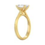 LADIES SOLITAIRE RING 2CT EMERALD DIAMOND 14K YELLOW GOLD - Image 3