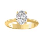 LADIES SOLITAIRE RING 2CT OVAL DIAMOND 14K YELLOW GOLD