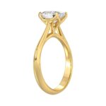 LADIES SOLITAIRE RING 2CT OVAL DIAMOND 14K YELLOW GOLD - Image 3