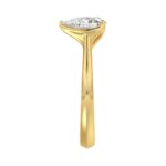 LADIES SOLITAIRE RING 2CT PEAR DIAMOND 14K YELLOW GOLD - Image 4