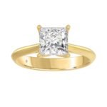 LADIES SOLITAIRE RING 2CT PRINCESS DIAMOND 14K YELLOW GOLD