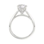 LADIES SOLITAIRE RING 2CT ROUND DIAMOND 14K WHITE GOLD - Image 2