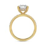 14K  YELLOW GOLD 3 1/2CT ROUND/CUSHION DIAMOND LADIES RING (CENTER STONE CUSHION DIAMOND 3CT) - Image 2