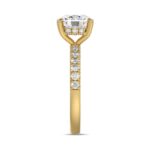 14K  YELLOW GOLD 3 1/2CT ROUND/CUSHION DIAMOND LADIES RING (CENTER STONE CUSHION DIAMOND 3CT) - Image 4