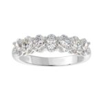 14K WHITE GOLD 1 1/2CT OVAL DIAMOND LADIES BAND