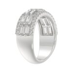 14K WHITE GOLD 1 1/4CT ROUND/BAGUETTE DIAMOND LADIES BAND - Image 3