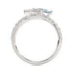 14K WHITE GOLD 1 3/4CT ROUND/PEAR/BLUE PEAR DIAMOND LADIES RING (CENTER STONE PEAR DIAMOND 1CT) - Image 2