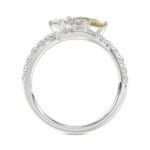 14K WHITE GOLD 1 3/4CT ROUND/PEAR/YELLOW PEAR DIAMOND LADIES RING (CENTER STONE PEAR DIAMOND 1CT) - Image 2