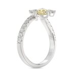 14K WHITE GOLD 1 3/4CT ROUND/PEAR/YELLOW PEAR DIAMOND LADIES RING (CENTER STONE PEAR DIAMOND 1CT) - Image 3
