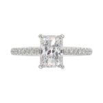 14K WHITE GOLD 1 3/4CT ROUND/RADIANT DIAMOND LADIES RING (CENTER STONE RADIANT DIAMOND 1 1/2CT) - Image 5