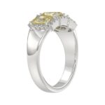 14K WHITE GOLD 1 3/4CT ROUND/RADIANT YELLOW DIAMOND LADIES RING - Image 3