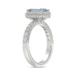 14K WHITE GOLD 1.00CT ROUND/RADIANT DIAMOND LADIES RING (CENTER STONE BLUE RADIANT DIAMOND 3.00CT) - Image 4