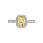 14K WHITE GOLD 1.00CT ROUND/YELLOW RADIANT DIAMOND LADIES RING (CENTER STONE YELLOW RADIANT DIAMOND 3.00CT) - Image 2