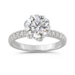 14K WHITE GOLD 2 1/2CT ROUND DIAMOND LADIES RING (CENTER STONE ROUND DIAMOND 2CT)