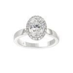 14K WHITE GOLD 2 1/4CT ROUND/OVAL DIAMOND LADIES RING
