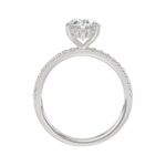 14K WHITE GOLD 2 1/5CT ROUND/OVAL DIAMOND LADIES RING (CENTER STONE OVAL DIAMOND 2CT) - Image 2