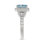 14K WHITE GOLD 2 3/4CT ROUND/BAGUETTE/RADIANT DIAMOND LADIES RING (CENTER STONE BLUE RADIANT DIAMOND 2.00CT) - Image 4