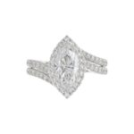 14K WHITE GOLD 2 3/4CT ROUND/MARQUISE DIAMOND LADIES RING (CENTER STONE MARQUISE DIAMOND 2CT) - Image 5