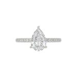 14K WHITE GOLD 2 3/4CT ROUND/PEAR DIAMOND LADIES RING (CENTER STONE PEAR DIAMOND 2CT) - Image 5
