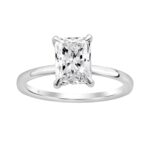 14K WHITE GOLD 2.00CT ROUND/RADIANT DIAMOND LADIES RING (CENTER STONE RADIANT DIAMOND 2CT)