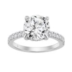 14K WHITE GOLD 3 1/2CT ROUND DIAMOND LADIES RING (CENTER STONE ROUND DIAMOND 3CT)