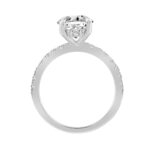 14K WHITE GOLD 3 1/2CT ROUND/OVAL DIAMOND LADIES RING (CENTER STONE OVAL DIAMOND 3CT) - Image 2