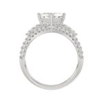14K WHITE GOLD 3 3/4CT ROUND/PRINCESS DIAMOND LADIES RING - Image 2