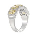 14K WHITE GOLD 3.00CT ROUND/RADIANT YELLOW DIAMOND LADIES RING - Image 3