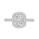 14K WHITE GOLD 4 1/2CT ROUND/CUSHION DIAMOND LADIES RING (CENTER STONE CUSHION DIAMOND 4CT & Color F-G Clarity VS1/VS2) - Image 5