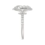 14K WHITE GOLD 4 1/2CT ROUND/OVAL DIAMOND LADIES RING (CENTER STONE OVAL DIAMOND 4.00CT & Color F-G Clarity VS1/VS2) - Image 4