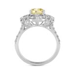 14K WHITE GOLD 4 1/2CT ROUND/PEAR/MARQUISE DIAMOND LADIES RING (CENTER STONE YELLOW PEAR DIAMOND 2.00CT) - Image 2