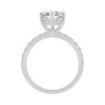 14K WHITE GOLD 4 3/4CT MARQUISE/ROUND DIAMOND LADIES RING (CENTER STONE MARQUISE DIAMOND 4CT) - Image 2