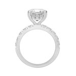 14K WHITE GOLD 4 3/4CT ROUND/CUSHION DIAMOND LADIES RING (CENTER STONE CUSHION DIAMOND 4CT) - Image 2