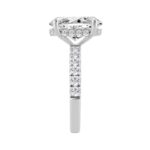 14K WHITE GOLD 4 3/4CT ROUND/OVAL DIAMOND LADIES RING (CENTER STONE OVAL DIAMOND 4CT) - Image 3