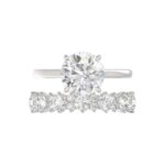 14K WHITE GOLD 4 3/8CT ROUND DIAMOND LADIES BRIDAL SET (CENTER STONE ROUND DIAMOND 3.00CT) - Image 5