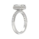 14K WHITE GOLD 4.00CT ROUND/EMERALD DIAMOND LADIES RING (CENTER STONE EMERALD DIAMOND 3.00CT) - Image 3