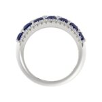 14K WHITE GOLD 4.00CT ROUND/ROUND BLUE SAPPHIRE DIAMOND LADIES RING - Image 5