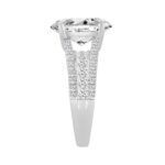 14K WHITE GOLD 5 1/2CT ROUND/PRINCESS/OVAL DIAMOND LADIES RING (CENTER STONE OVAL DIAMOND 4CT) - Image 3
