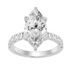 14K WHITE GOLD 6.00CT MARQUISE/ROUND DIAMOND LADIES RING (CENTER STONE MARQUISE DIAMOND 5CT)