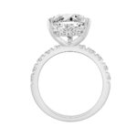 14K WHITE GOLD 6.00CT ROUND/PEAR DIAMOND LADIES RING (CENTER STONE PEAR DIAMOND 5CT - Image 2