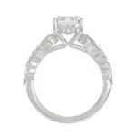 14K White Gold Emerald Cut Diamond Classic Bridal Ring for Ladies 4.00CT with Pear Round & Marquise Diamond 3.00CT Emerald Center stone (Color F-G - Image 2