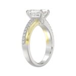 14K WHITE/YELLOW GOLD 2 1/4CT ROUND/EMERALD CUT DIAMOND LADIES RING (CENTER STONE EMERALD CUT DIAMOND 2CT) - Image 4