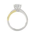 14K WHITE/YELLOW GOLD 2 1/4CT ROUND/PEAR DIAMOND LADIES RING (CENTER STONE PEAR DIAMOND 2CT) - Image 5