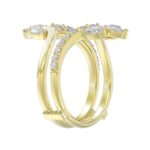 14K YELLOW GOLD 1 1/4CT ROUND/PEAR DIAMOND LADIES WRAP RING - Image 3